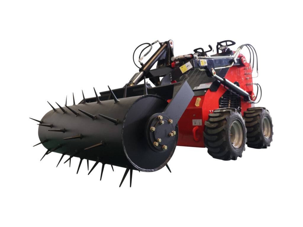 A Skid Steer Loader Attachment Lawn Scarifier is a tool used for lawn care. It is mainly used to remove thatch, moss, and other debris from lawns, which can help to promote healthy grass growth. The TYPHON skid steer lawn scarifier attachment works by using a series of sharp blades that penetrate the soil and cut through the thatch layer. As the scarifier is pulled along the lawn, the blades lift and remove the debris, leaving behind a clean and healthy surface. The depth of the blades can be adjusted to suit the needs of the lawn, and the scarifier can be used in both wet and dry conditions. Overall, a Skid Steer Loader Attachment Lawn Scarifier is a useful tool for maintaining a healthy and attractive lawn.