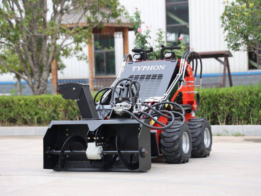 skid steer with snow blower