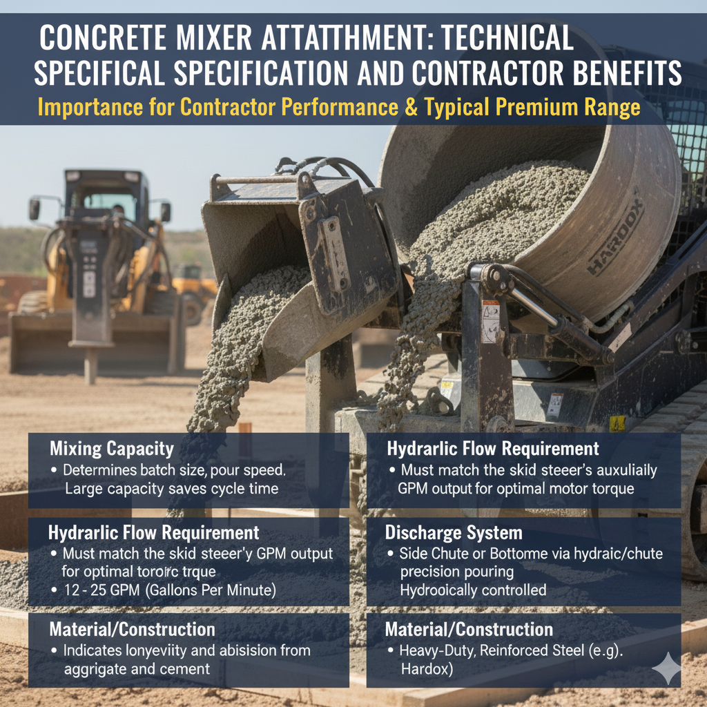 Skid Steer Concrete Mixer Hydraulic Hammer 