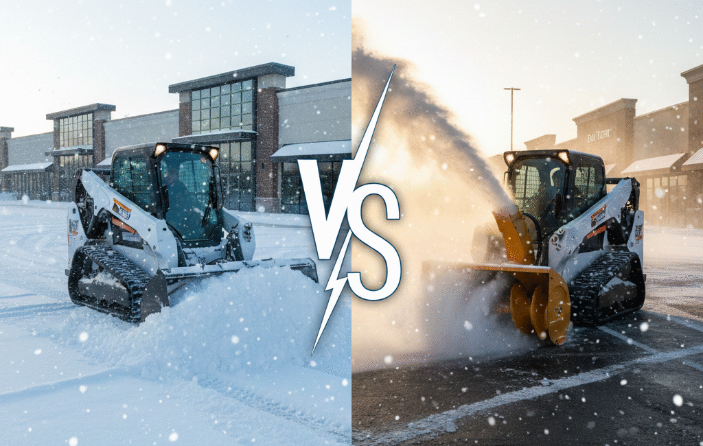 Skid Steer Snow Pusher Vs Blower FI
