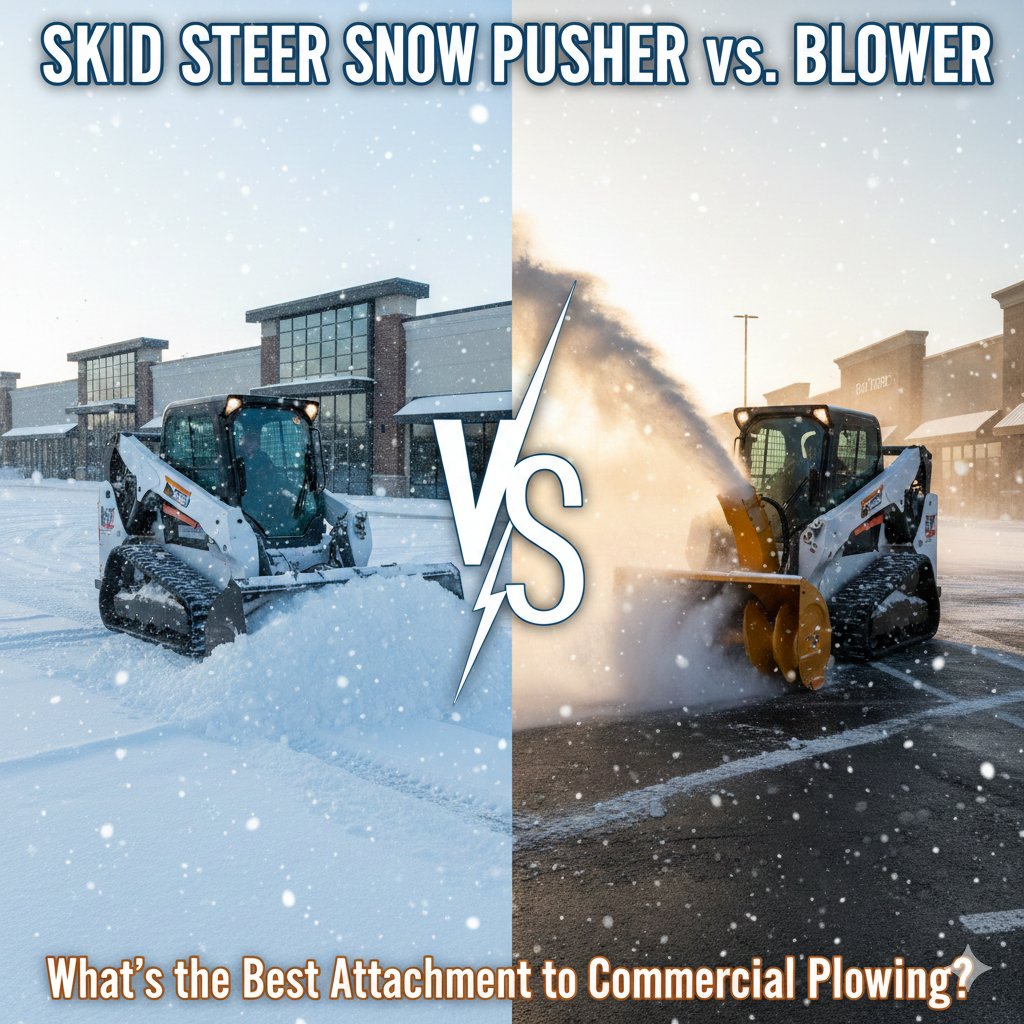 Skid Steer Snow Pusher Vs Blower FI