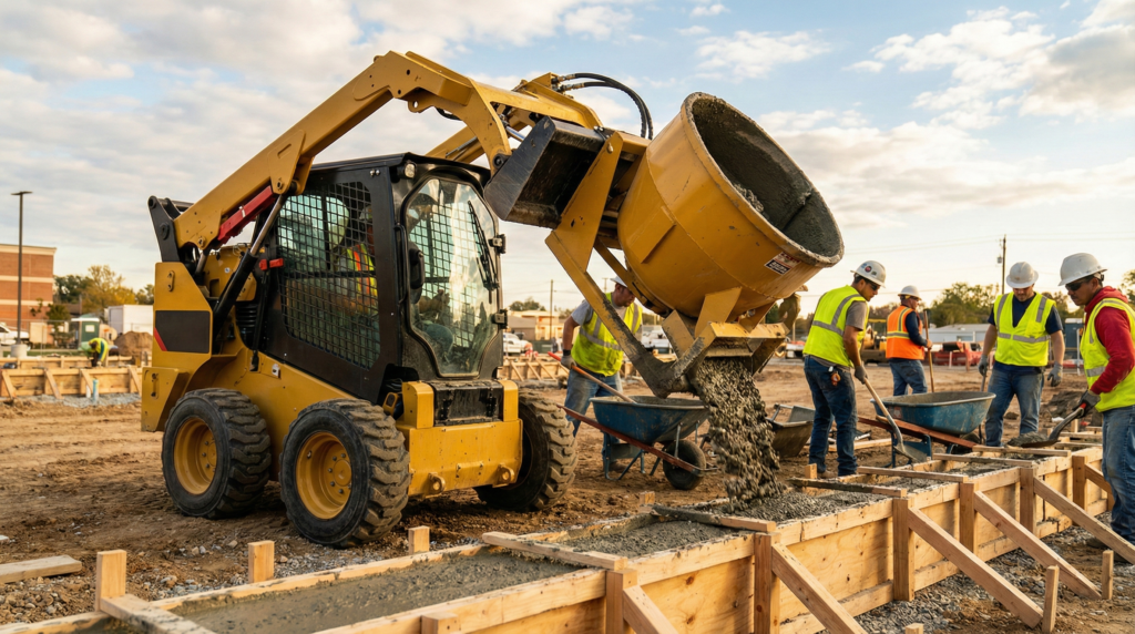 Skid Steer Concrete Mixer Bucket Attachment