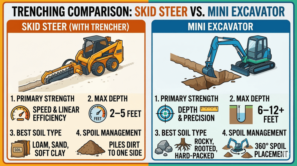 Skid Steer vs Mini Excavator Comparison - SkidSteer.0nline Skid Steer vs Mini Excavator Comparison