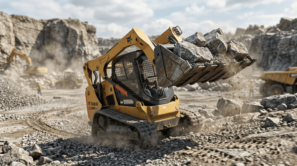 Mini Rock Bucket Attachment for Skid Steers