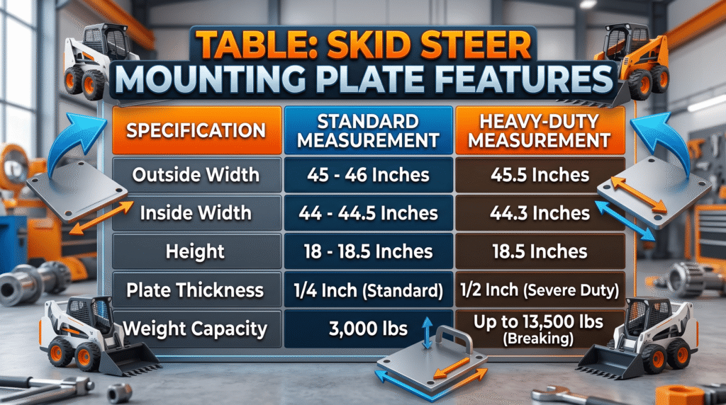 skid steer mounting plates