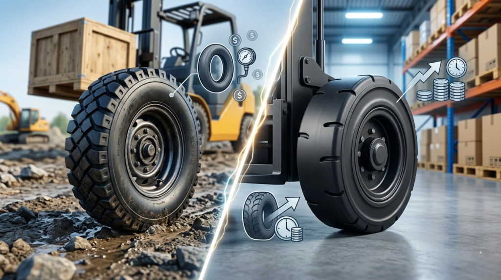 Pneumatic vs Solid Rubber Tires