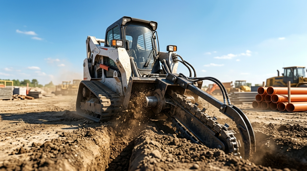 skid steer loader trencher attachment