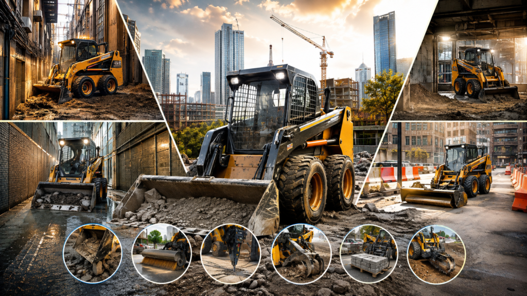 Compact Skid Steers in Urban Construction