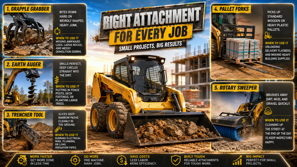 The Skid steer loaders for small-scale civil construction